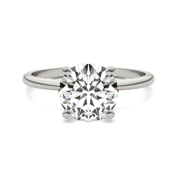 2.73 CTW DEW Round Forever One Moissanite Solitaire Engagement Ring in Platinum
