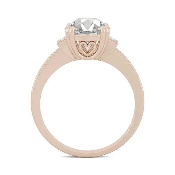 2.11 CTW DEW Round Forever One Moissanite Old European Cut Vintage Style Engagement Ring in 14K Rose Gold