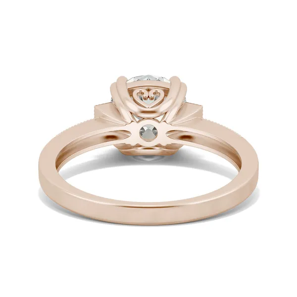 2.11 CTW DEW Round Forever One Moissanite Old European Cut Vintage Style Engagement Ring in 14K Rose Gold