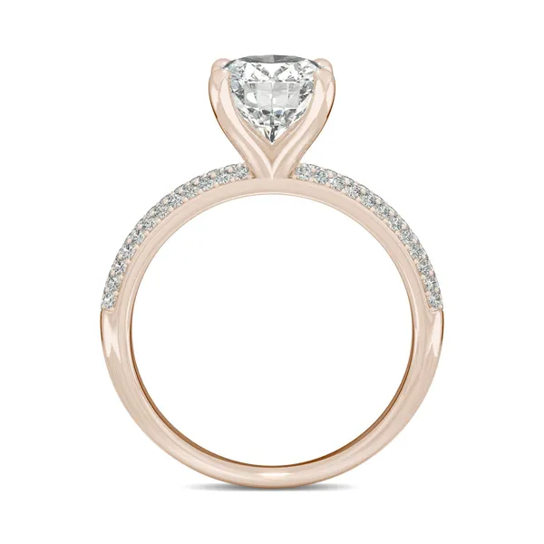 2.45 CTW DEW Oval Forever One Moissanite Micro Pave Ring in 14K Rose Gold