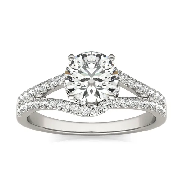 1 1/3 CTW Round Caydia Lab Grown Diamond Infinity Loop Engagement Ring 14K White Gold