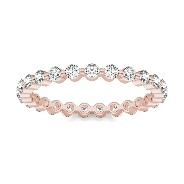 3/4 CTW Round Caydia Lab Grown Diamond Single Prong Eternity Band 18K Rose Gold