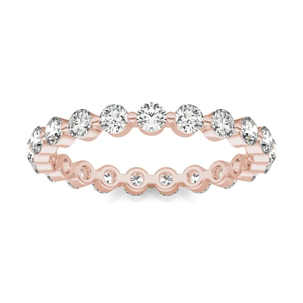 1 CTW Round Caydia Lab Grown Diamond Single Prong Eternity Band 18K Rose Gold