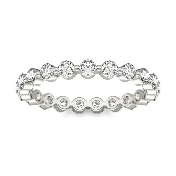 1 CTW Round Caydia Lab Grown Diamond Single Prong Eternity Band 18K White Gold