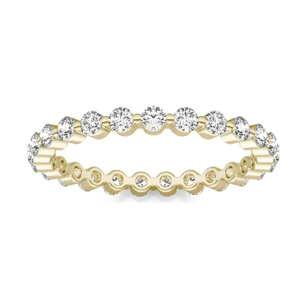 3/4 CTW Round Caydia Lab Grown Diamond Single Prong Eternity Band 18K Yellow Gold