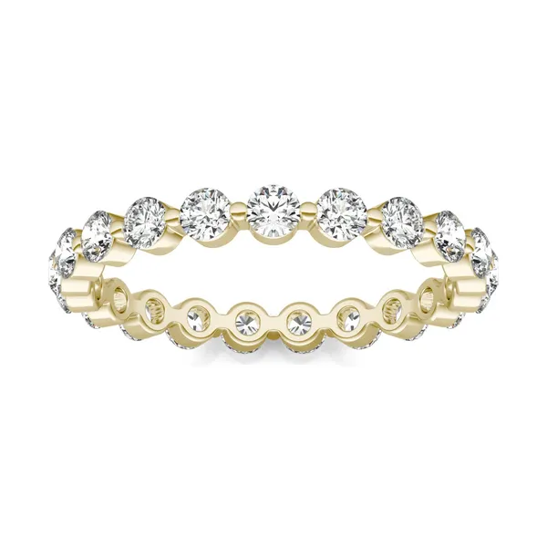 1 CTW Round Caydia Lab Grown Diamond Single Prong Eternity Band 18K Yellow Gold