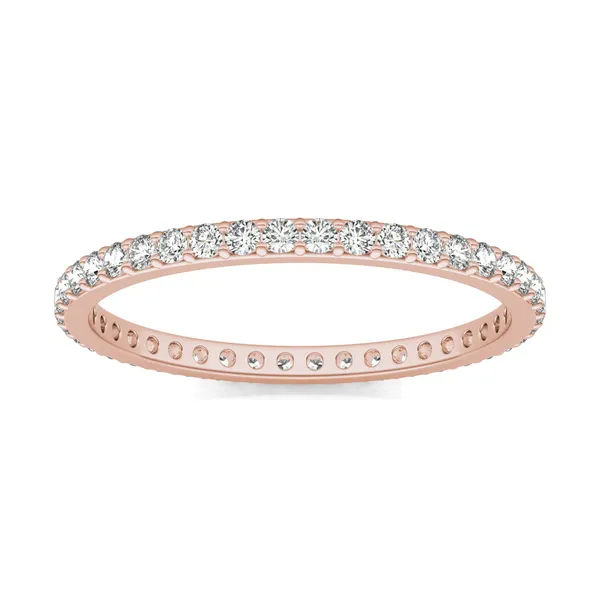 2/5 CTW Round Caydia Lab Grown Diamond Shared Prong Eternity Band 18K Rose Gold