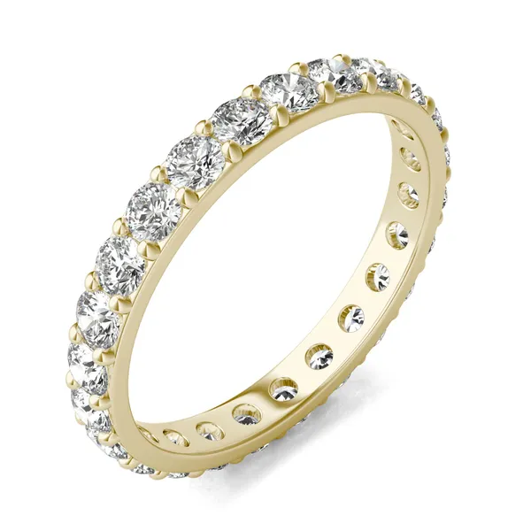 1 1/3 CTW Round Caydia Lab Grown Diamond Shared Prong Eternity Band 18K Yellow Gold