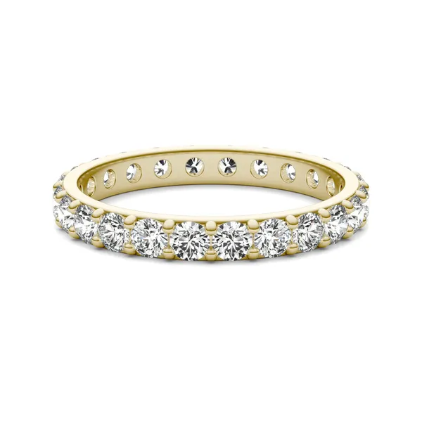 1 1/3 CTW Round Caydia Lab Grown Diamond Shared Prong Eternity Band 18K Yellow Gold