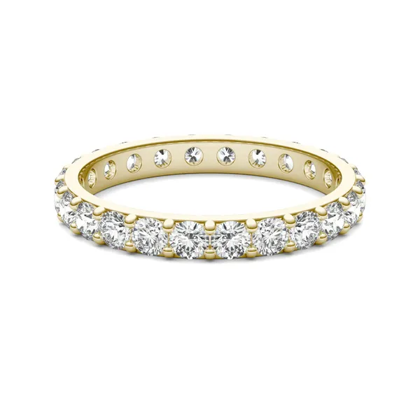 1 1/3 CTW Round Caydia Lab Grown Diamond Shared Prong Eternity Band 18K Yellow Gold