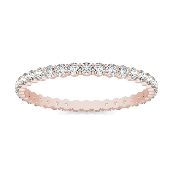 1/2 CTW Round Caydia Lab Grown Diamond Scallop Edge Eternity Band 18K Rose Gold