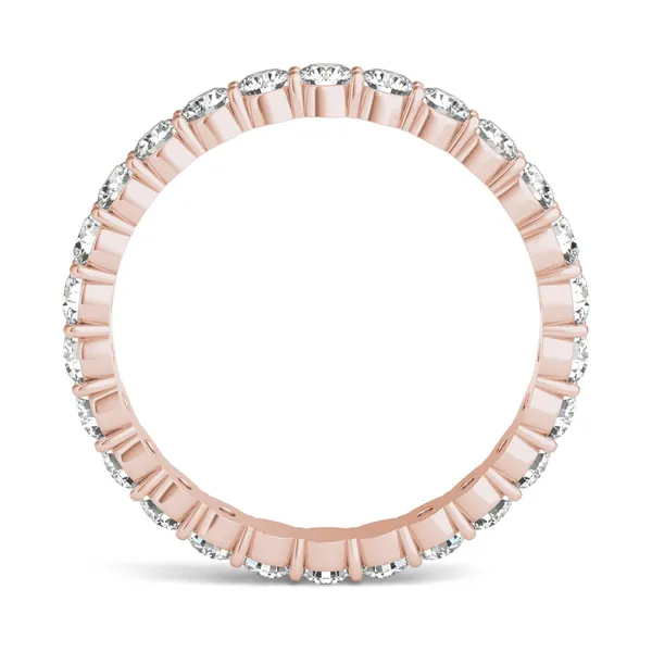 1 1/3 CTW Round Caydia Lab Grown Diamond Scallop Edge Eternity Band Ring 18K Rose Gold