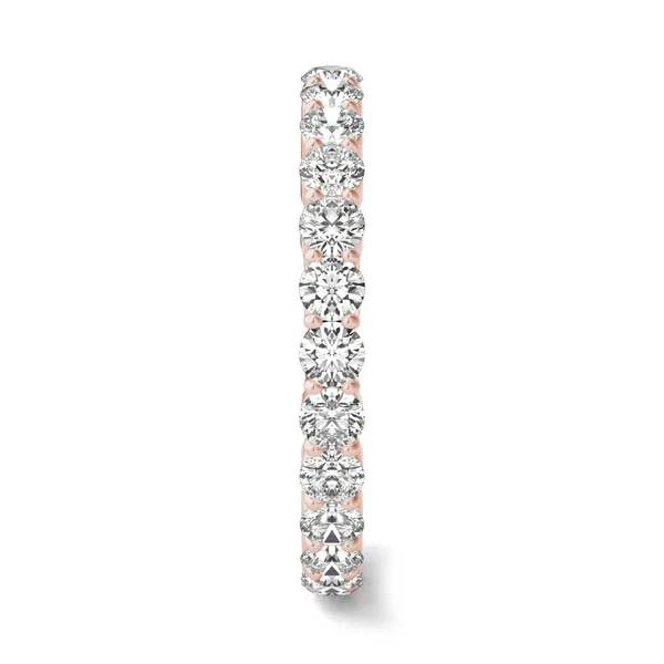 1 1/3 CTW Round Caydia Lab Grown Diamond Scallop Edge Eternity Band Ring 18K Rose Gold