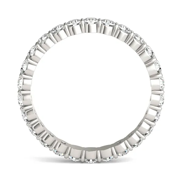 1 1/3 CTW Round Caydia Lab Grown Diamond Scallop Edge Eternity Band Ring 18K White Gold