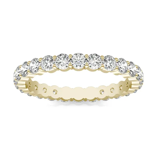 1 1/3 CTW Round Caydia Lab Grown Diamond Scallop Edge Eternity Band Ring 18K Yellow Gold