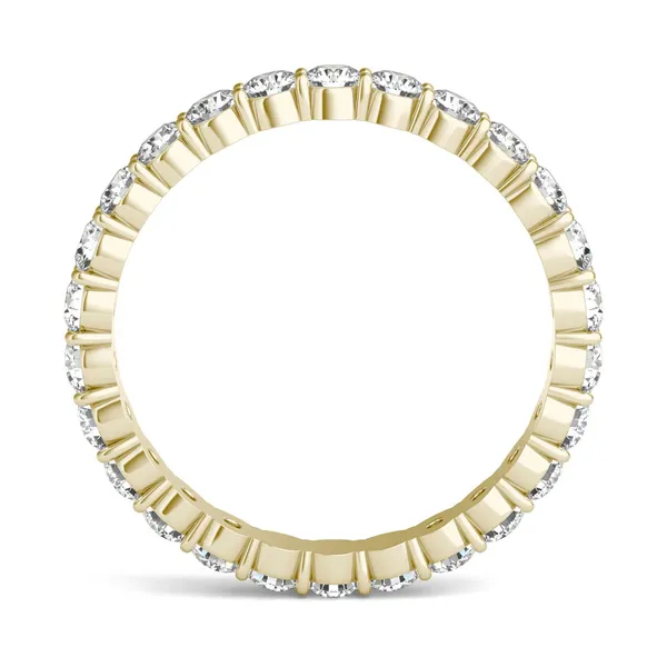 1 1/3 CTW Round Caydia Lab Grown Diamond Scallop Edge Eternity Band Ring 18K Yellow Gold
