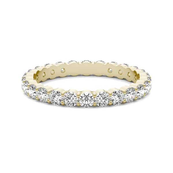 1 1/3 CTW Round Caydia Lab Grown Diamond Scallop Edge Eternity Band Ring 18K Yellow Gold