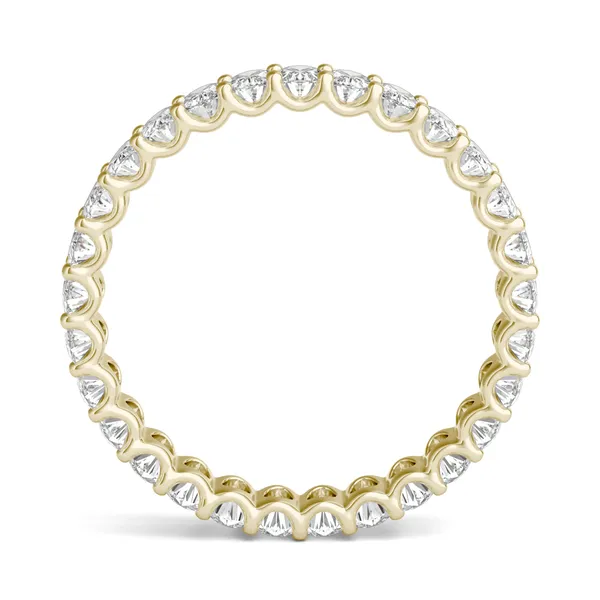 2.90 CTW DEW Oval Forever One Moissanite Trellis Eternity Band in 14K Yellow Gold