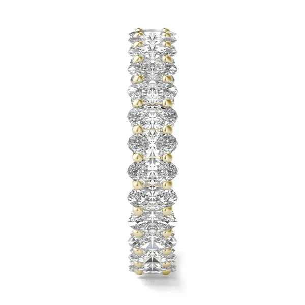 2.90 CTW DEW Oval Forever One Moissanite Trellis Eternity Band in 14K Yellow Gold