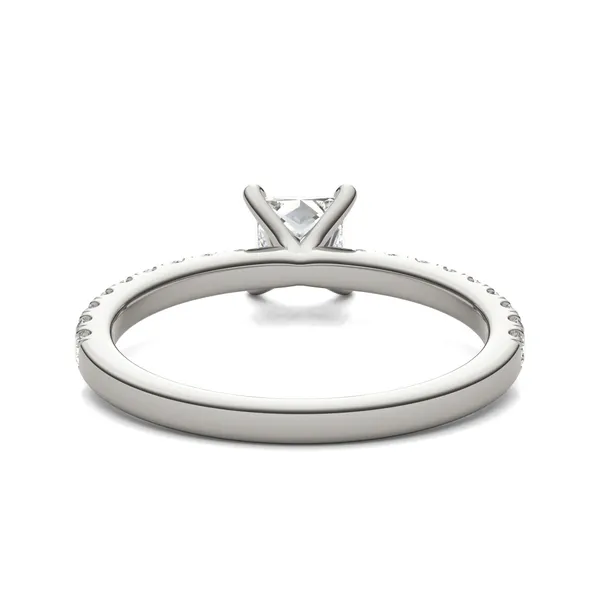 1 CTW Princess Caydia Lab Grown Diamond Side Stone Engagement Ring 14K White Gold