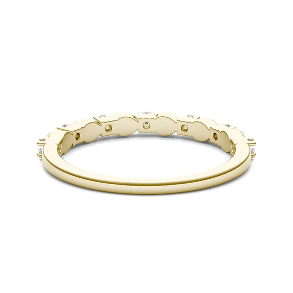 1/5 CTW Round Caydia Lab Grown Diamond Milgrain Alternating Band Ring 18K Yellow Gold