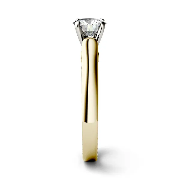 1.53 CTW DEW Round Forever One Moissanite Solitaire with Side Accents Engagement Ring in 14K Yellow Gold
