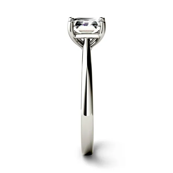 Forever One 1.30CTW Asscher Colorless Moissanite Solitaire Engagement Ring in 14K White Gold
