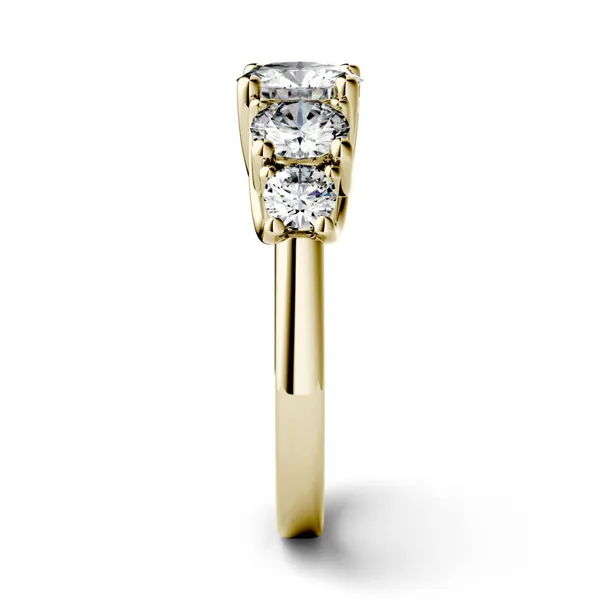 2.32 CTW DEW Round Forever One Moissanite Five Stone Trellis Fashion Ring in 14K Yellow Gold