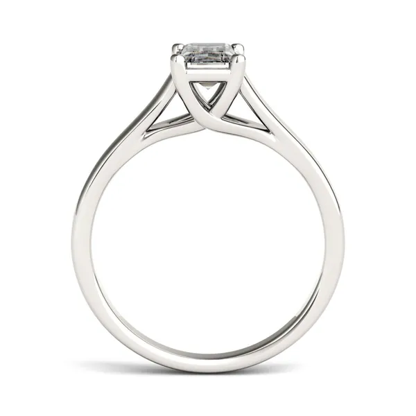 1.01 CTW DEW Emerald Forever One Moissanite Solitaire Engagement Ring in 14K White Gold