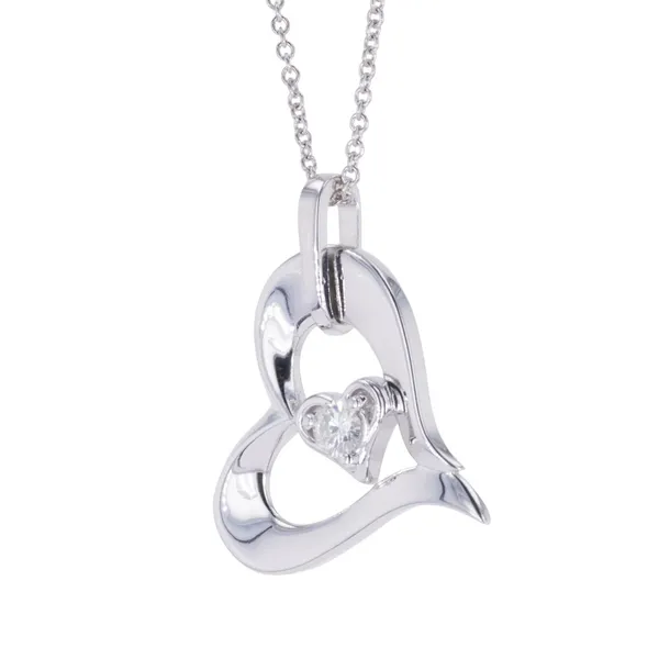 0.13 CTW DEW Moissanite Double Heart Pendant in Sterling Silver