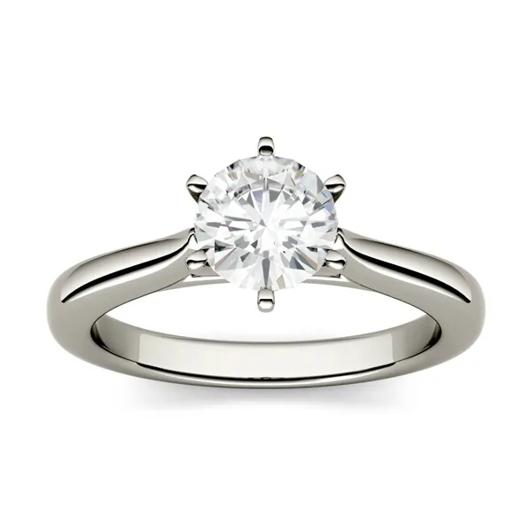 1.00 CTW DEW Forever One Moissanite Round Solitaire Engagement Ring