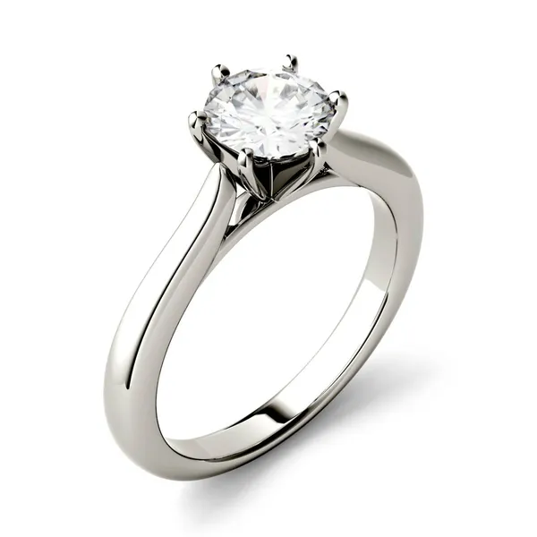 1.00 CTW DEW Forever One Moissanite Round Solitaire Engagement Ring