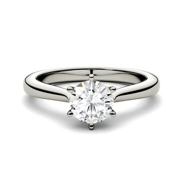 1.00 CTW DEW Forever One Moissanite Round Solitaire Engagement Ring