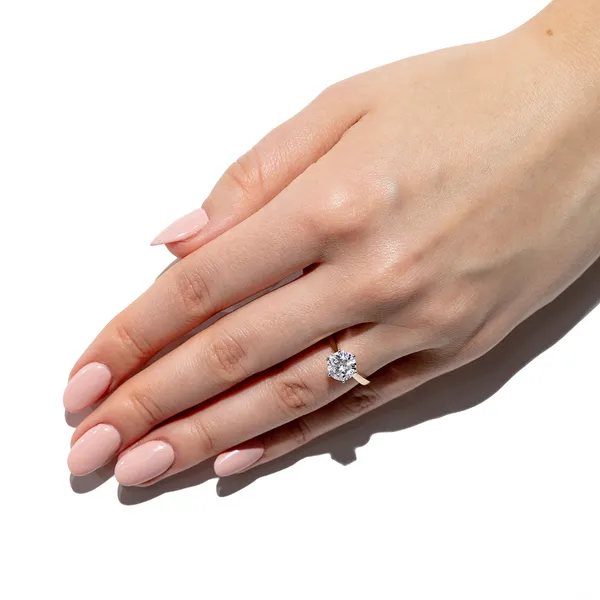 1.90 CTW DEW Forever One Moissanite Round Solitaire Engagement Ring