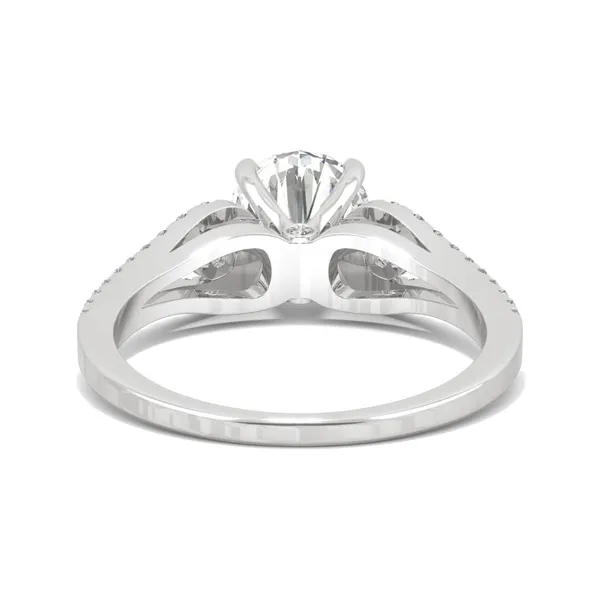 2.18 CTW DEW Round Forever One Moissanite Love Knot Engagement Ring in 14K White Gold