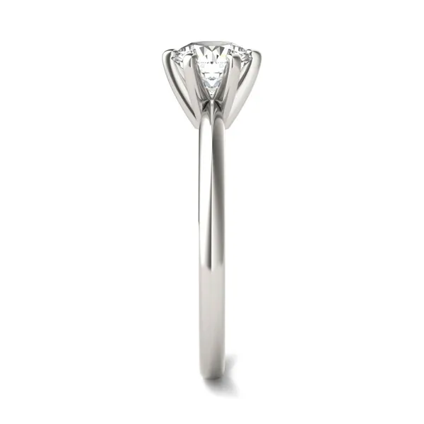 3/4 CTW Round Caydia Lab Grown Diamond Six Prong Solitaire Engagement Ring 18K White Gold