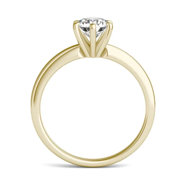 3/4 CTW Round Caydia Lab Grown Diamond Six Prong Solitaire Engagement Ring 18K Yellow Gold