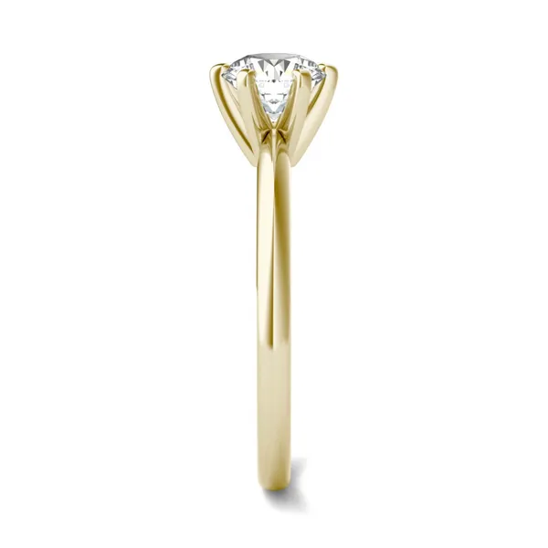 3/4 CTW Round Caydia Lab Grown Diamond Six Prong Solitaire Engagement Ring 18K Yellow Gold