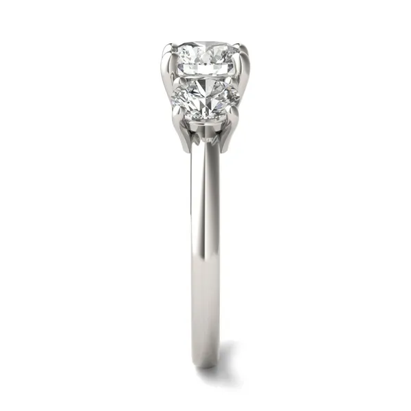 2 CTW Round Caydia Lab Grown Diamond Classic Three Stone Engagement Ring in 18K White Gold