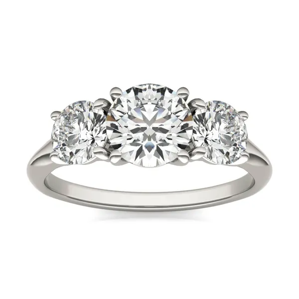 2 CTW Round Caydia Lab Grown Diamond Three Stone Ring 18K White Gold