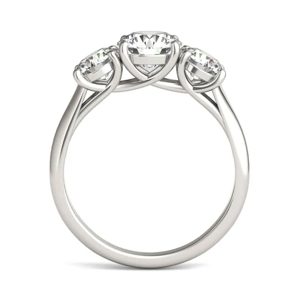 2 CTW Round Caydia Lab Grown Diamond Three Stone Ring 18K White Gold