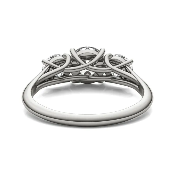 2 CTW Round Caydia Lab Grown Diamond Three Stone Ring 18K White Gold