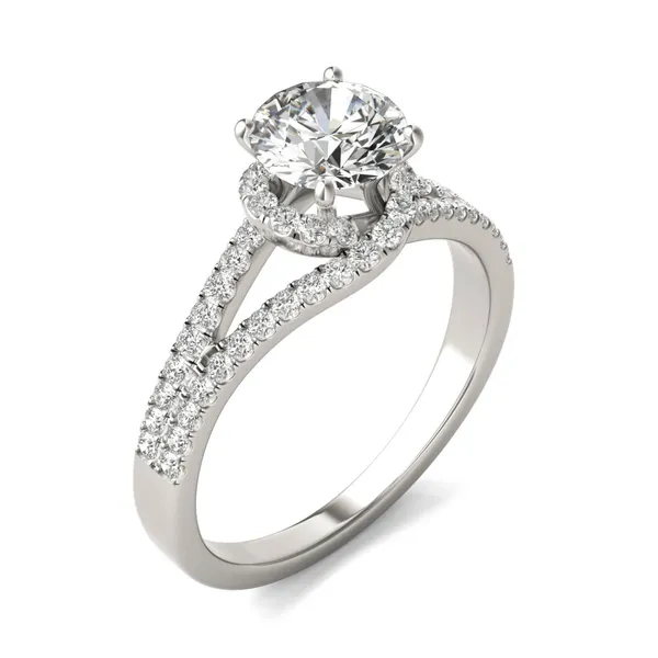 1 1/3 CTW Round Caydia Lab Grown Diamond Infinity Loop Engagement Ring 14K White Gold