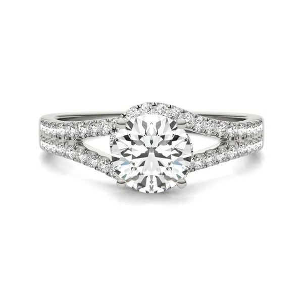 1 1/3 CTW Round Caydia Lab Grown Diamond Infinity Loop Engagement Ring 14K White Gold