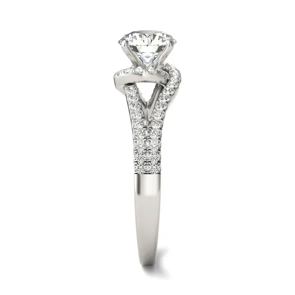 1 1/3 CTW Round Caydia Lab Grown Diamond Infinity Loop Engagement Ring 14K White Gold
