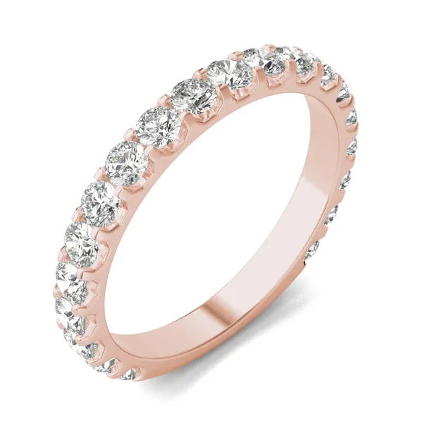 1 CTW Round Caydia Lab Grown Diamond Shared Prong Anniversary Band 18K Rose Gold