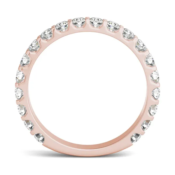 1 CTW Round Caydia Lab Grown Diamond Shared Prong Anniversary Band 14K Rose Gold