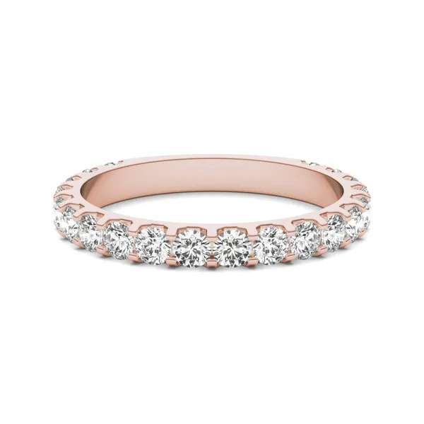 1 CTW Round Caydia Lab Grown Diamond Shared Prong Anniversary Band 18K Rose Gold