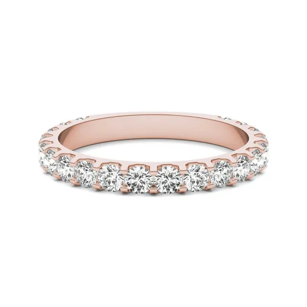 1 CTW Round Caydia Lab Grown Diamond Shared Prong Anniversary Band 14K Rose Gold