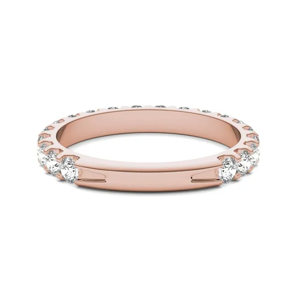 1 CTW Round Caydia Lab Grown Diamond Shared Prong Anniversary Band 14K Rose Gold